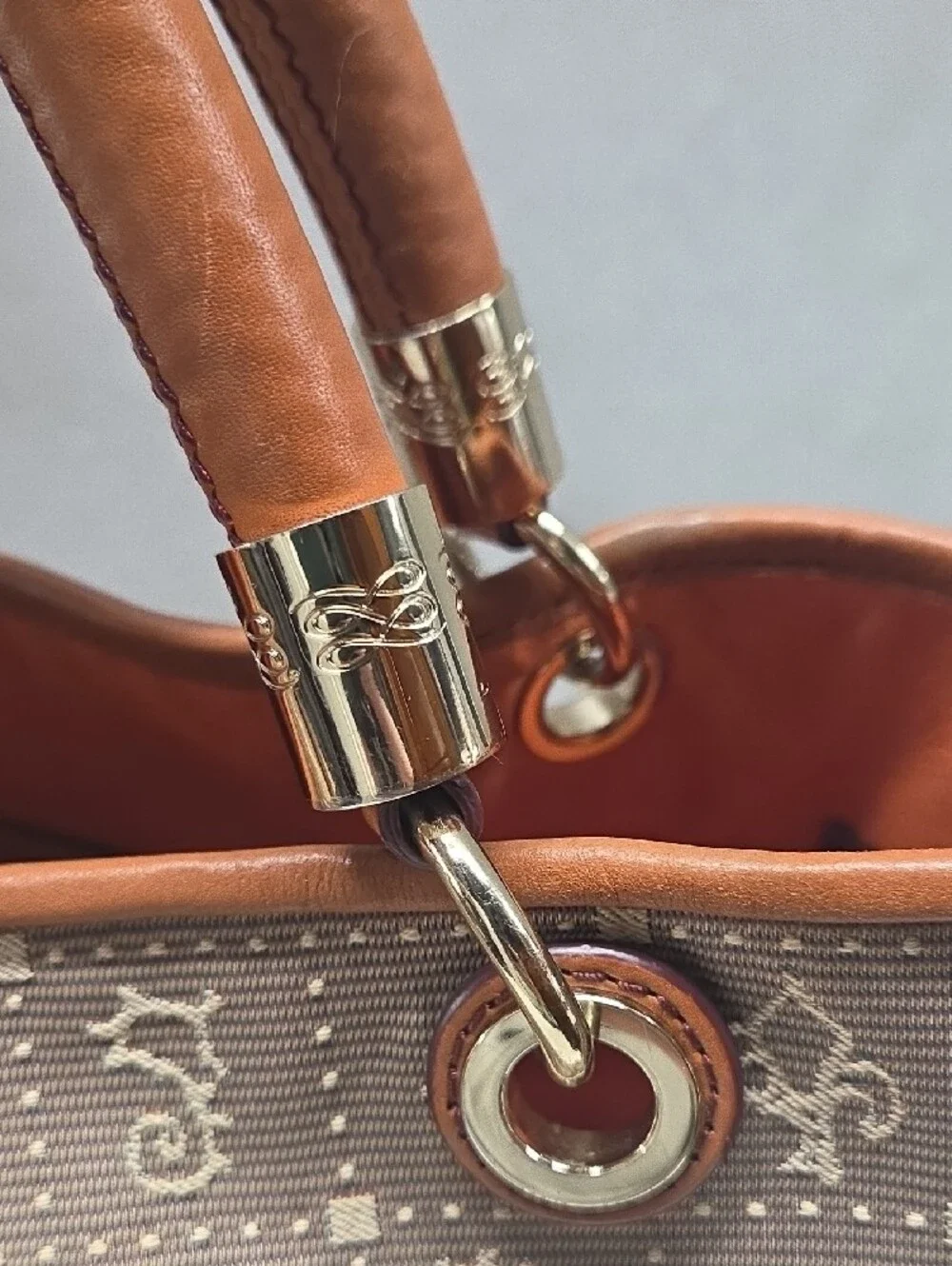 Lancel Daligramme Taupe Patterned Tote with Leather Trim Salvador Dali 2012 - Picture 16 of 16